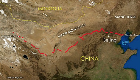 mapa kineski zid